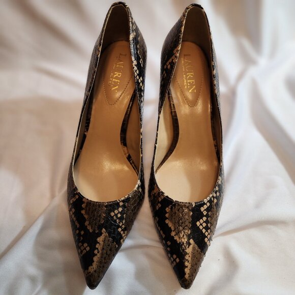Lauren Ralph Lauren Shoes - LAUREN RALPH LAUREN SIZE 8B SNAKESKIN 3" HEELS CLASSY SOPHISTICATED WORN ONCE